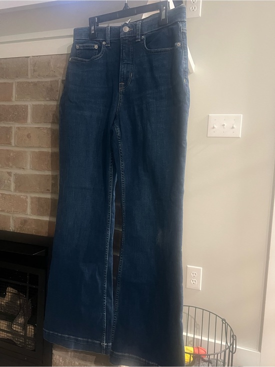SPANX Denim - SPANX Dark Blue Wide-Leg High-Rise Jeans